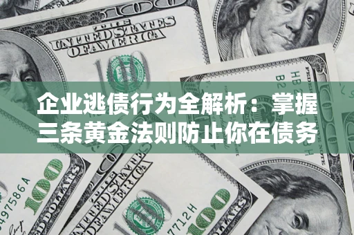 武汉企业逃债行为全解析：掌握三条黄金法则防止你在债务乱局中“踩雷”